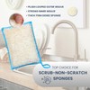 Whiffkitch Bamboo Fiber Sponges 4-Pack - Scrub-Non-Scratch, Reusable, Washable, Extra