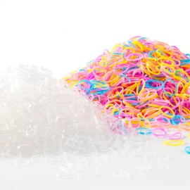 Zingso Small Hair Bobbles Thin Hair Bobbles Pack of 2000 Mini Hair Bobbles Girls Transparent Hair Bobbles Small Thin Mane Rubbers Horse Hair Braiding Elastic Band for Children Girls Women Hair Styling