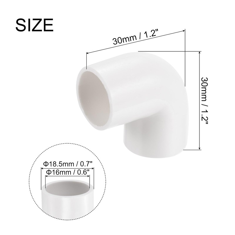 QUARKZMAN PVC Pipe Connector 90 Degree Angle Pipe Fitting 16