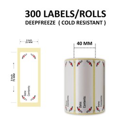 Permanent Freezer Label 300pcs, 3 x 1 Inch Blank Food Label Stickers for Storage Container, Waterproof Freezer Plastic Tape to Write on, Easy to Clean Leaves No Residue (PP Opaque Freeze)
