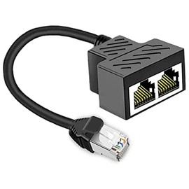 RJ45 Network Ethernet Splitter 1 2 Cable Adapter Male to 2 Female, Suitable Super Cat5-7, Cmpatible with ADSL, Hubs, TVs, Set-top Boxes, Routers, Wireless Devices, Computers