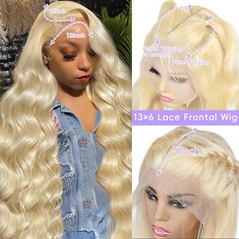 XIAPAY 613 Lace Front Wig Human Hair 13x6 Blonde Lace Frontal Wigs Human Hair Pre Plucked With Baby Hair Blonde Wig Human Hair Glueless Frontal Wigs Human Hair 613 Human Hair Wig 34 Inch