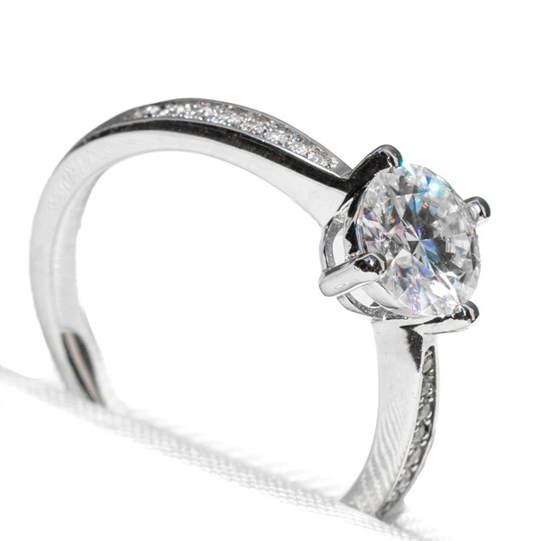 THEIA GEMS Mona Solitaire Women's Ring with Brand Engraving in