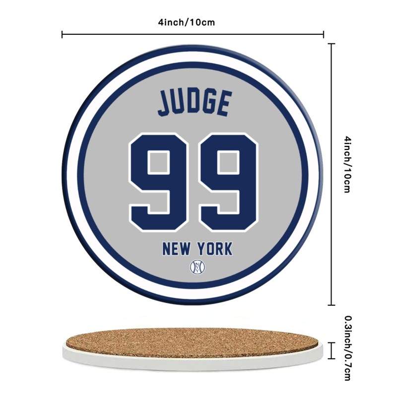 Yankee Coasters for Drinks, New York Baseball Ceramic Coasters Set