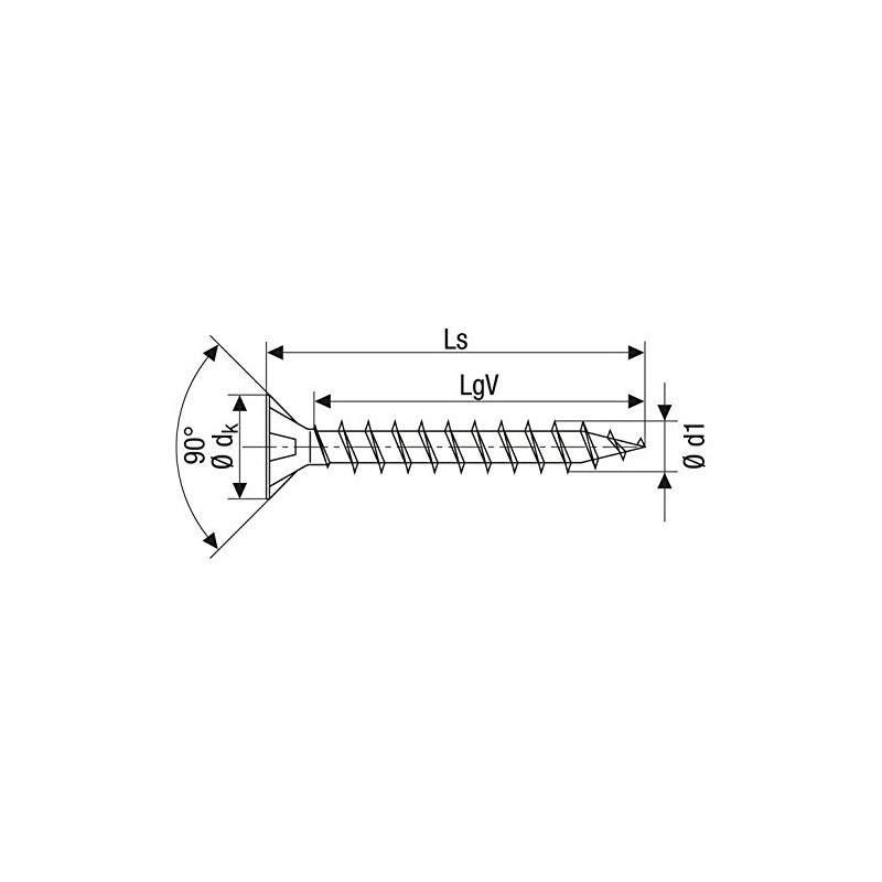Spax 4CUT 1191010350155 Universal Screw, Countersunk, T-Star Plus, Fully Threaded,