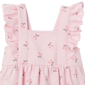 Modern Moments by Gerber Baby Girls' Sleeveless French Terry Romper, Pink Cherries, 0-3 Months