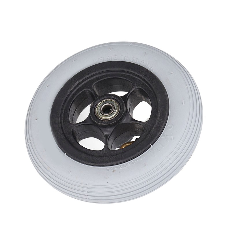 6in Electric Wheelchair Wheel Noiseless Aluminum Alloy Hub Rubber Inflatable