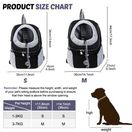 Dog Backpack Cat Backpack Portable Dog Backpack Breathable Adjustable Cat Backpack Cat Transport Backpack Pet Dog Backpack with Window for Dogs and Kittens (Black, M)