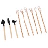 6PCS Electroculture Plant Stakes 10 Inch Natural Wood Stake Wrapped