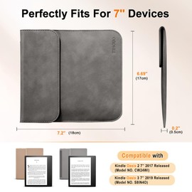 TiMOVO 7 Inch Tablet Sleeve for Kindle Oasis, Protective Carrying Case Bag for Kindle Oasis 10th Generation 2019 / 9th Generation 2017, Magnetic Closure Protective Pouch Bag, Space Gray