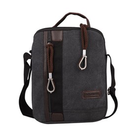 Men Canvas Cross Body Bag Messenger Bag Satchel Unisex Large Capacity Shoulder Bag Rucksack Casual Travel Bag Daypack for Work School Daily Outdoor Sports