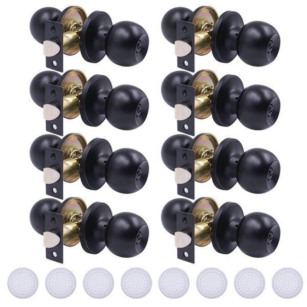 KONIGEEHRE 8 Pack Privacy Door Knobs Matte Black Interior Passage