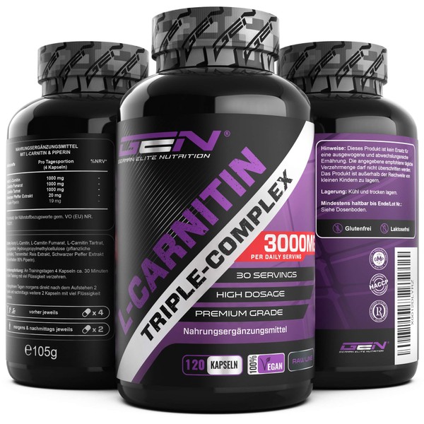 L-Carnitine Triple Complex, 3000 mg per daily serving - Premium: