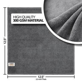 CERAKOTE Microfiber Cleaning and Application Towels (12 Pack) Durable Microfiber Material - 300 GSM Lint-Free Towel - Ideal for Car, Home, Shop and Office Cleaning