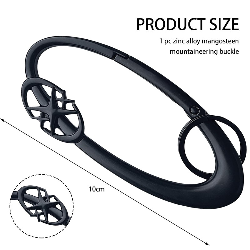 Zernblend Heavy Shiny Metal Carabiner for Belt Loop, Star Silver