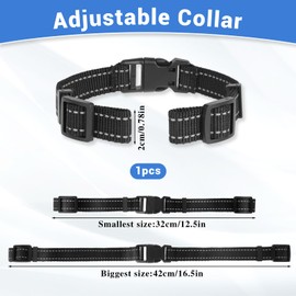 Reflective Collar Replacement Strap, Dog GPS Training Bark Receiver Collars, Heavy Duty Replacement Collar for Shock Training, E Collar Straps for Small Medium Large Dogs (2cm Wide)