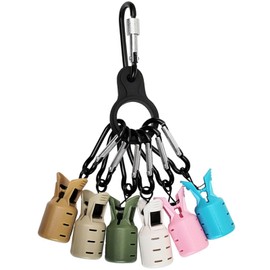 Set of 6 Egi Cover, For Squid Fishing, Hook Cover, Safety Protector, Anti-Sting, Includes Carabiner, Fishing Jig Protective Cover, For Egging, Squid, Rigging, Fishing Tackle (C)