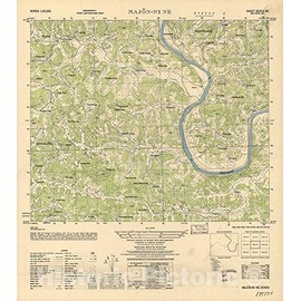 Historic 1952 Wall Map - Korea 1:25,000 - Majon-Ni NE - Series L851 16in x 18in