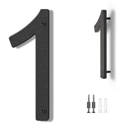 House Numbers Large Door Numbers 10 inch/25 cm - Modern House Numbers Black Plastic House Numbers Exterior Front Door Numbers - Street Address Numbers 1