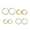 Lanxy Twisted Clip On Earrings 4PCS Different Size Gold Silver