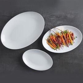 American METALCRAFT, Inc. NPW18 Oval Platters, Standard, WHITE