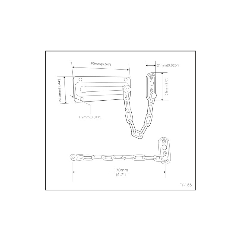 QCAA Chain Door Guard Sturdy & Rust-Resistant Steel Chain Locks