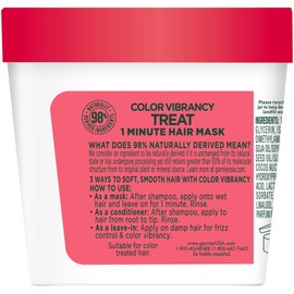Garnier Fructis Color Vibrancy Treat 1 Minute Hair Mask with Goji Extract and Boost Collagen, 3.4 Fl Oz (Pack of 1)