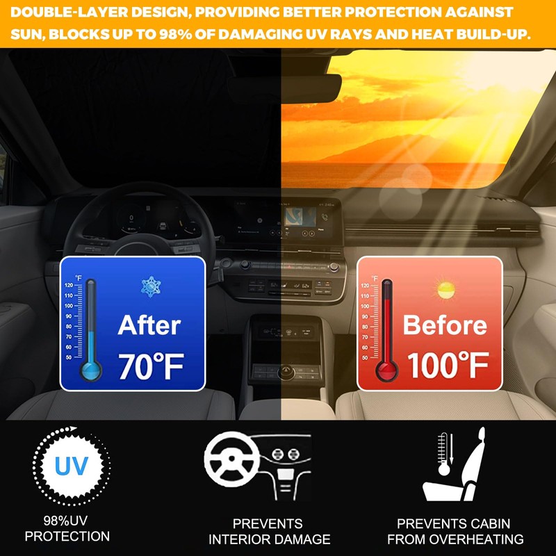 Sunshade for Car Windshield Fit Hyundai Kona 2024 2025 Windshield