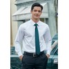 HISDERN Men's Wedding Ties and Pocket Square Solid Tie Cufflinks