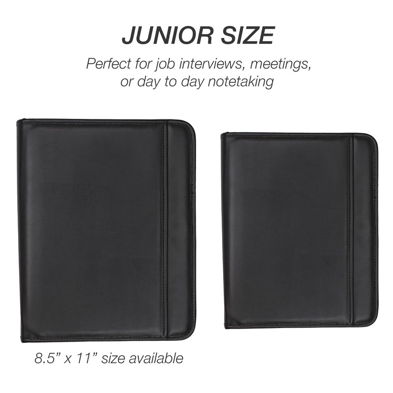 Samsill Professional Padfolio, Faux Leather Junior Portfolio with Zipper, 10.1