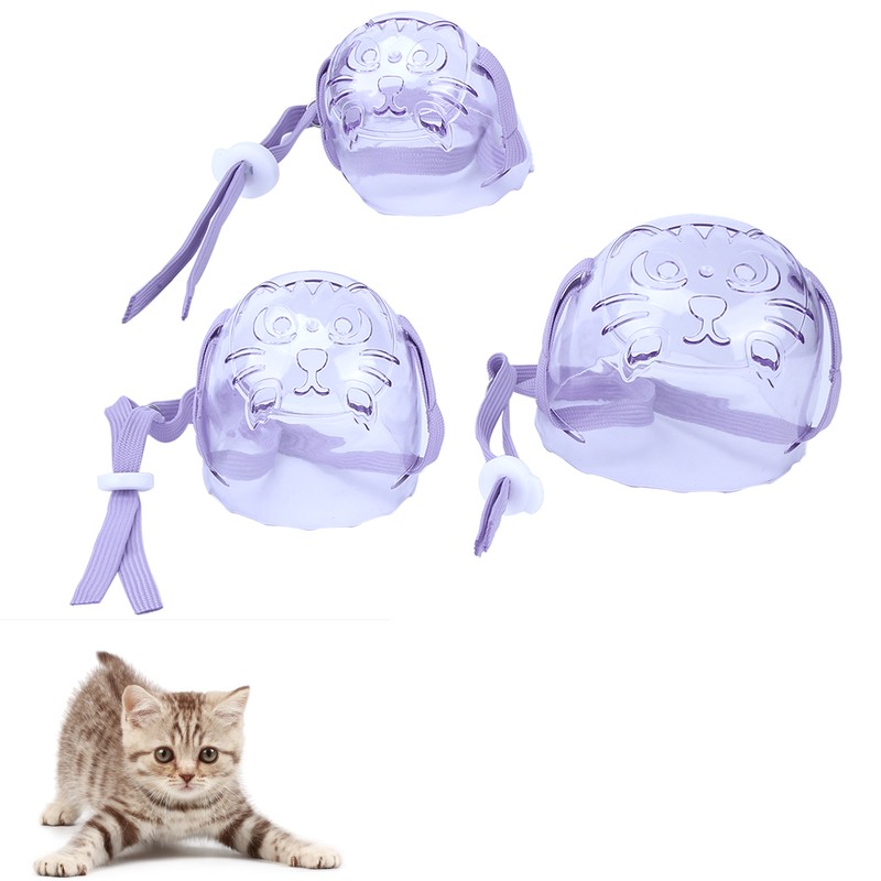 3pcs Cat Dog Muzzle AntiBite Cat Mouth Cover Breathable Transparent