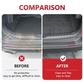 Xipoo Rear Bumper Protector Mat Compatible with 2019-2024 Toyota RAV4 Trunk Door Entry Guards TPE Trim Cover Replacement for 2019-2024 Toyota RAV4 Accessories