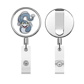 Electric EEL Cartoon Round ID Badge Key Card Tag Holder Badge Retractable Reel Badge Holder with Belt Clip