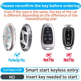 Tukellen Key Fob Cover,Special Soft TPU Key Case Cover Protector Compatible with Hyundai 2023 2024 2025 Ioniq 6 Grandeur GN7 KONA Smart 7-Buttons Remote/Smart Key,Key Shell(White)