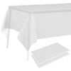 PLULON 2Pcs White Tablecloth Plastic Table Cover 137 x 274cm