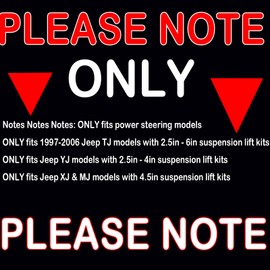 Drop Pitman Arm 6605 for 2.5-6-inch Lifts, for 87-06 Jeep Wrangler TJ YJ, 84-01 Cherokee XJ Comanche MJ, For Power Steering Applications Only