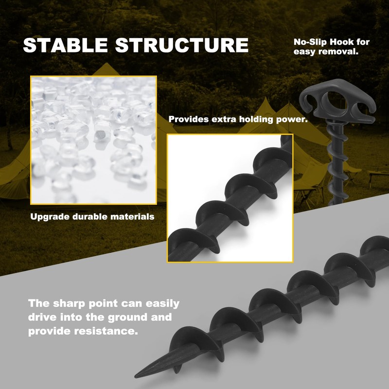 COBARYEN Tent Stakes Sand Stakes for Beach Tent 10 Pack