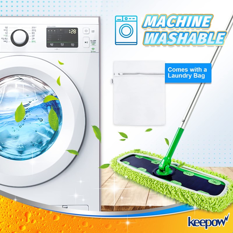 KEEPOW Reusable XL Mop Pads Compatible with Swiffer XL Sweeper,