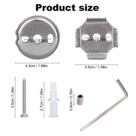 15pcs Towel Bar Replacement Parts Set kit, Stainless Steel Shower Bathroom Towel Bar Mounting Hardware with Round and Square Base Screws Wrench for Bathroom