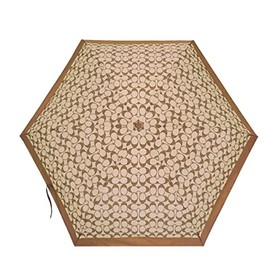Coach FC4322 C4322 Signature UV Protection Mini Umbrella, Women's, Outlet Product, Brand: Parallel Imported, #01 Khaki x Saddle
