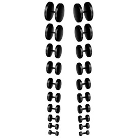 MICGIGI Men's Women's Stainless Steel Earrings 3 4 5 6 7 8 9 10 12 14 mm Round Piercing Earrings Stud Earrings Set, Stainless Steel