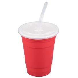 G.E.T. SC-16-R-EC Red 16 oz. Reusable Tumbler Polypropylene Reusable Tumbler Collection (Pack of 4)