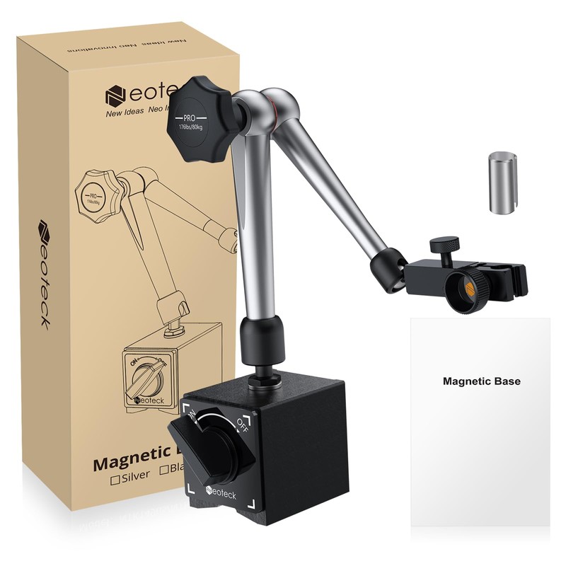 Neoteck Magnetic Base Stand for Digital Dial Indicator Gauge Pro-176lbs/80kg