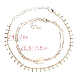 Bohend Bohe Beach Anklets Gold Shell Ankle Bracelet MultiLayered Anklet Adjustable Foot Chain Jewelty for Women and Girls