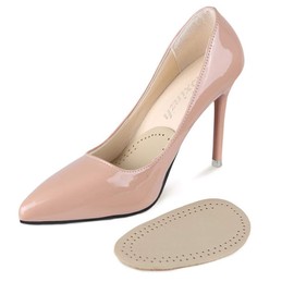 Healifty 4 Pairs Women Heel Forefoot Inserts Non High Heel Leather Insoles Shoe Half Insoles High Heel Pads