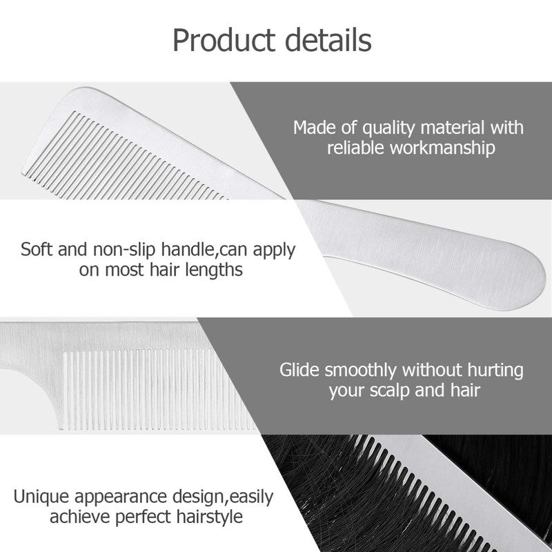 Healeved 1pcs Hair Cutting Comb Titanium Steel Comb Hair Comb