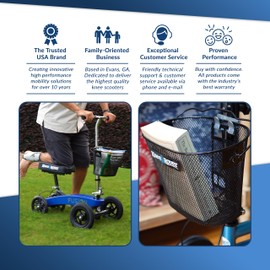 KneeRover Knee Scooter Basket Accessory with Convenient Handle - Knee Rover Basket Attachment Includes Universal Bracket Mount - Part Fits Most Knee Scooter Walker Models
