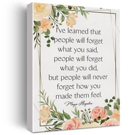 Motivational Wall Art Decor I've Learned That People Canvas Print Inspirational Framed Painting for Kids Boy Teen Home Wall & Tabletop Decor