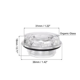 sourcing map Air Compressor Oil Level Indicator Display Glass G3/4 (25 mm) Glass Liquid Indicator Window