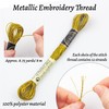 6 Skeins Embroidery Thread, 3 Colors Metallic Embroidery Floss Set,